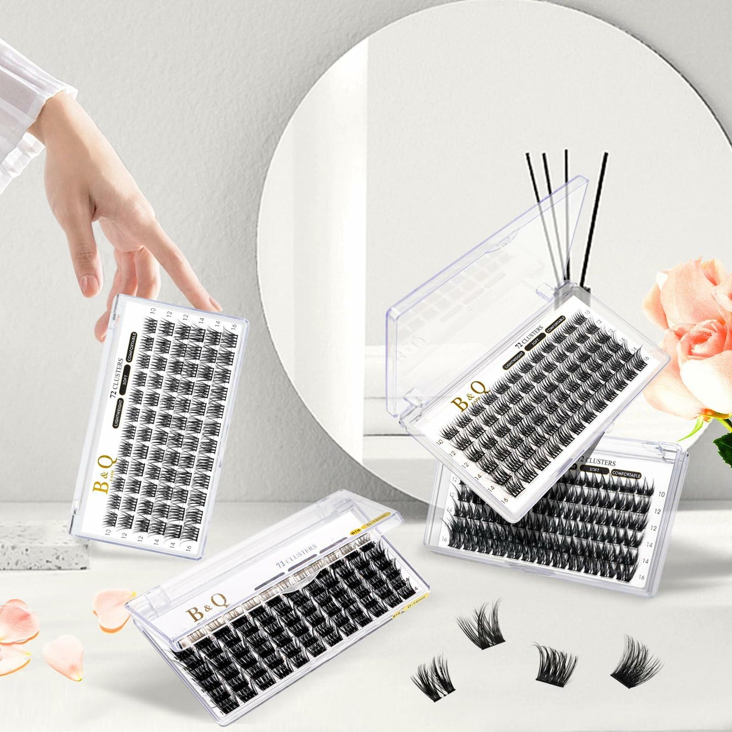 DollDoki B&Q Lash Clusters B11 D Curl 10-16mm 72 Clusters Lashes