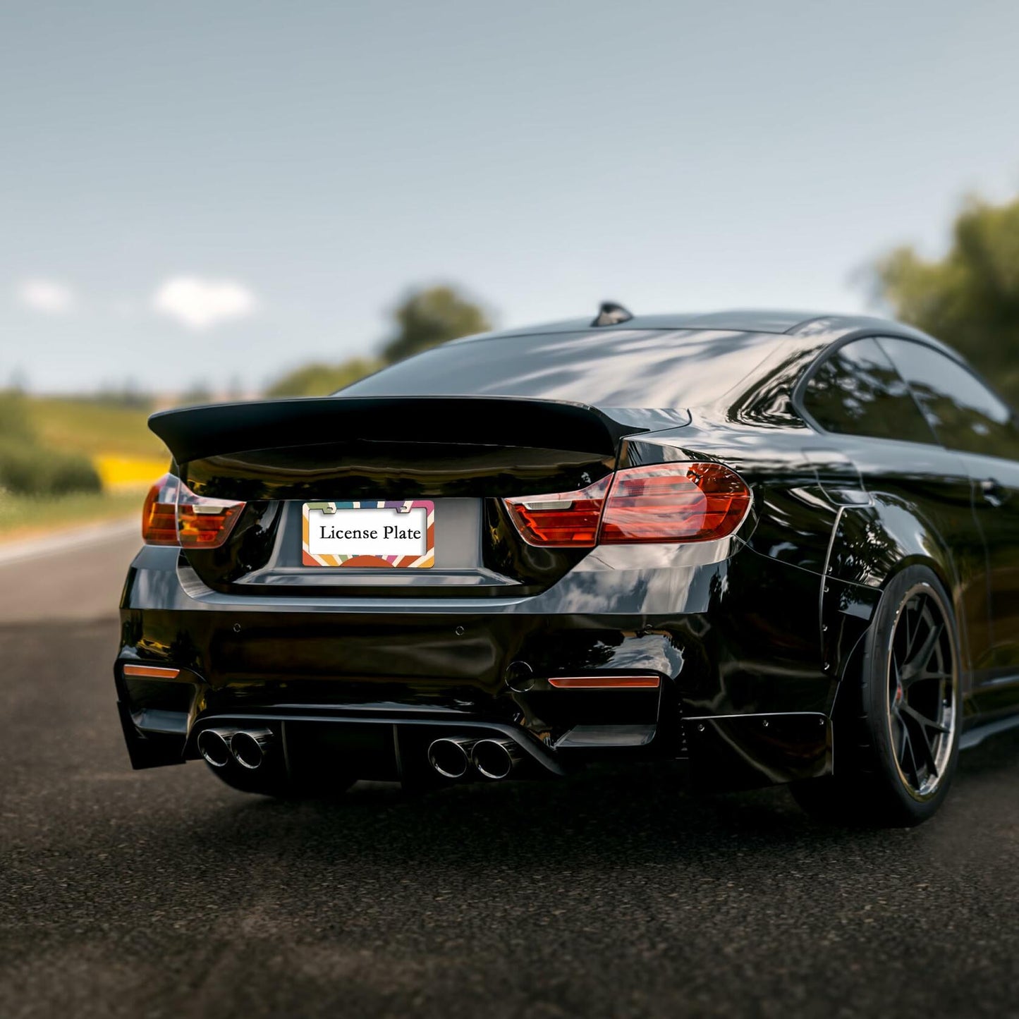 TUBAMQ Groovy Sun Aluminum License Plate Frame Rustproof US Canada Std