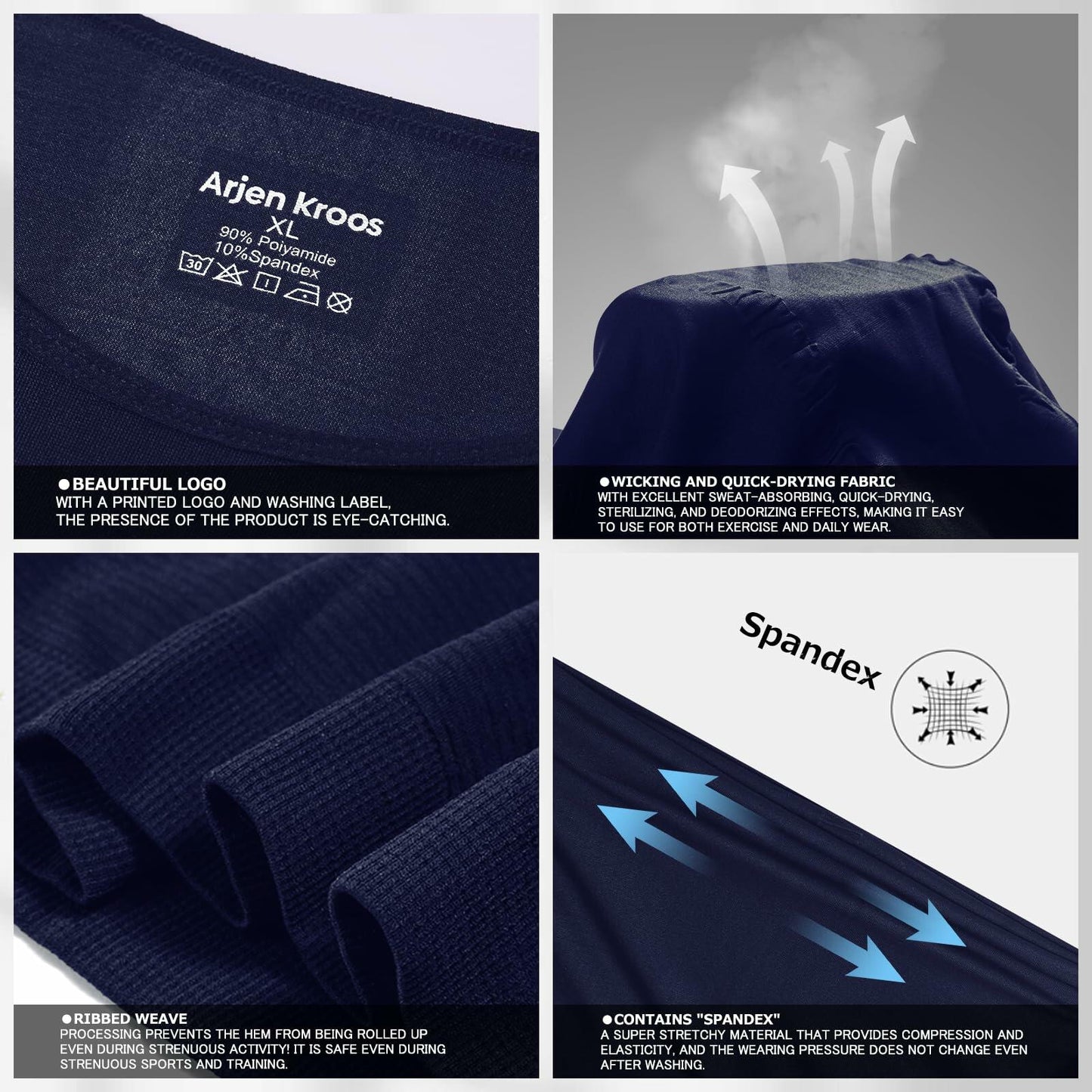 Casey Kevin Sleeveless Gynecomastia Compression Shirt Body Shaper Navy Blue XL