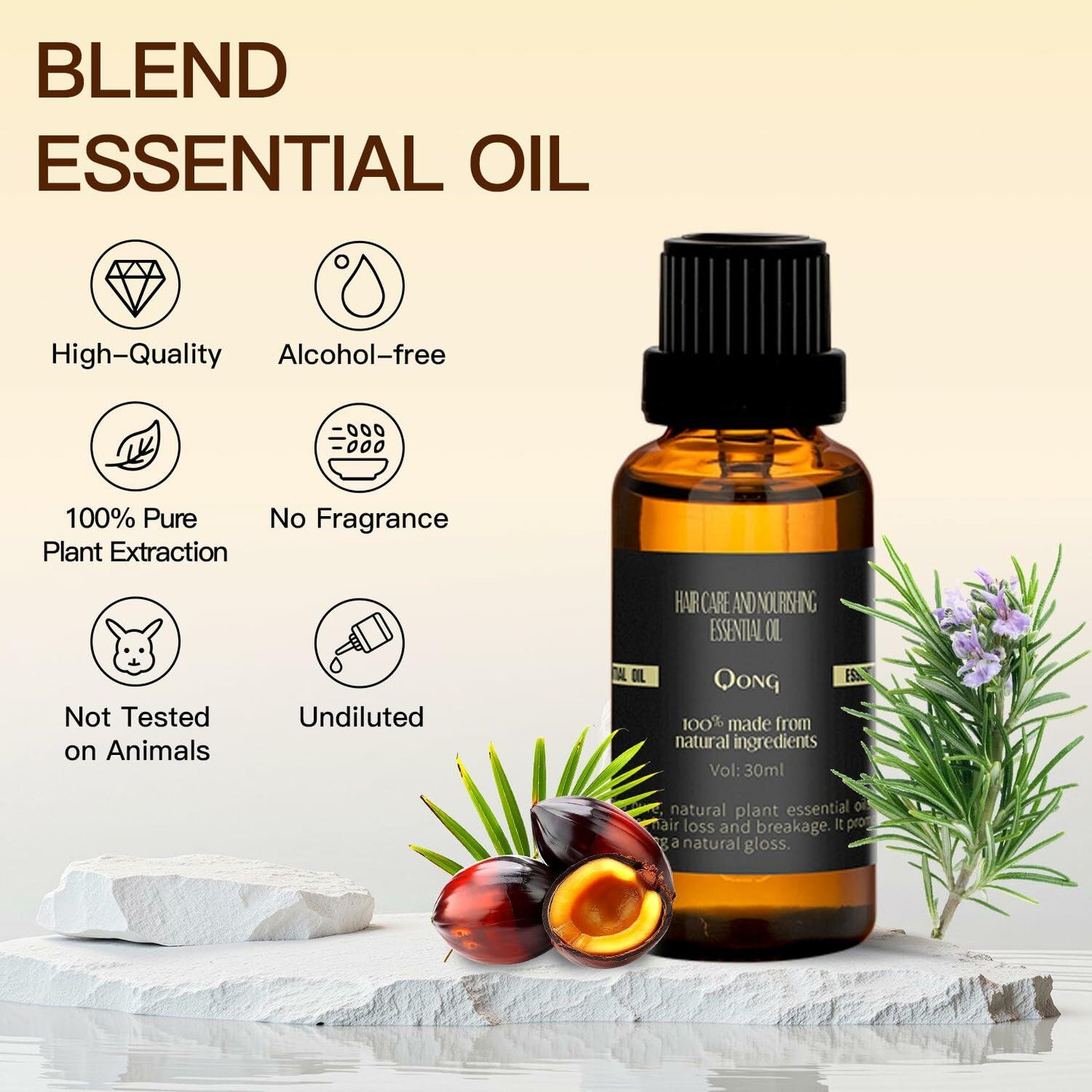 qong Peppermint Essential Oil Blend 30ml Black Mint+Rosemary Scent