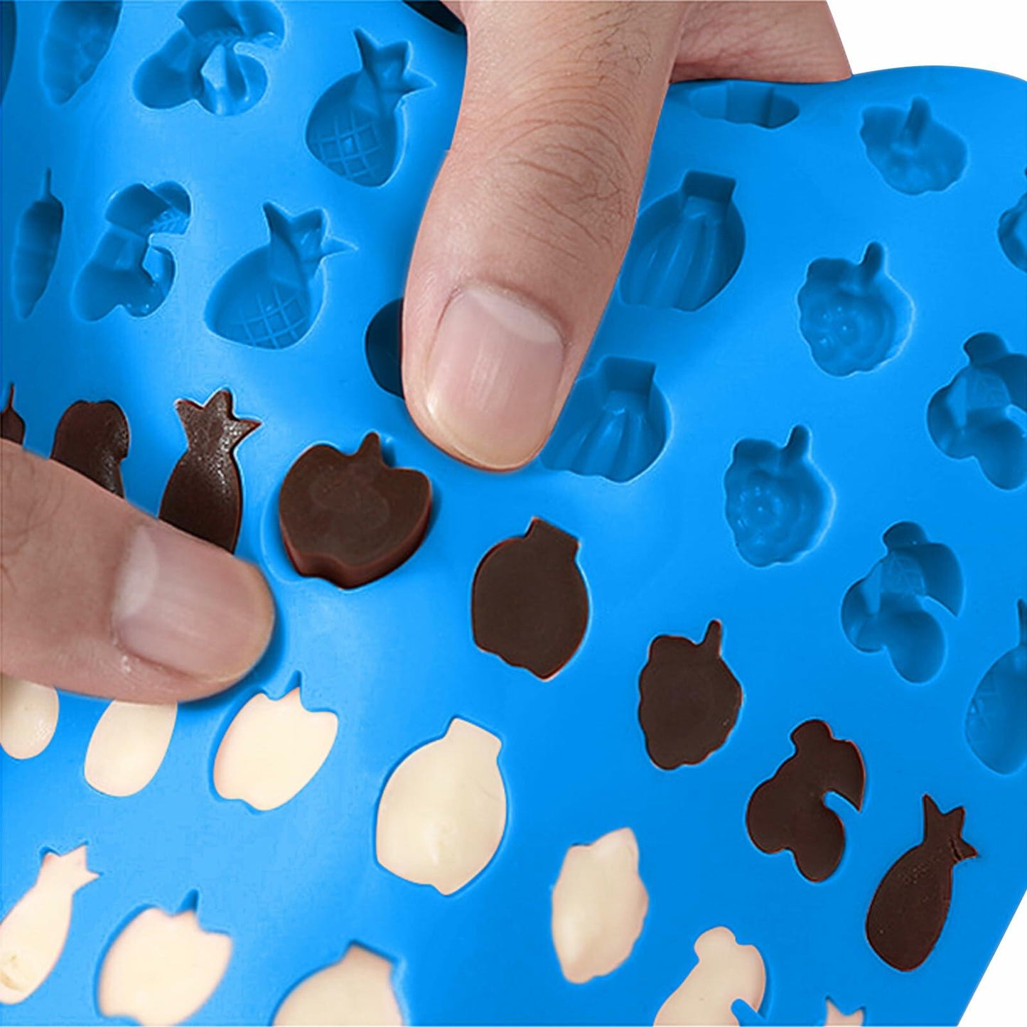Sidosir Gummy Candy Mold Set 7PCS Silicone Nonstick Bears Dinosaur Fruit Donut