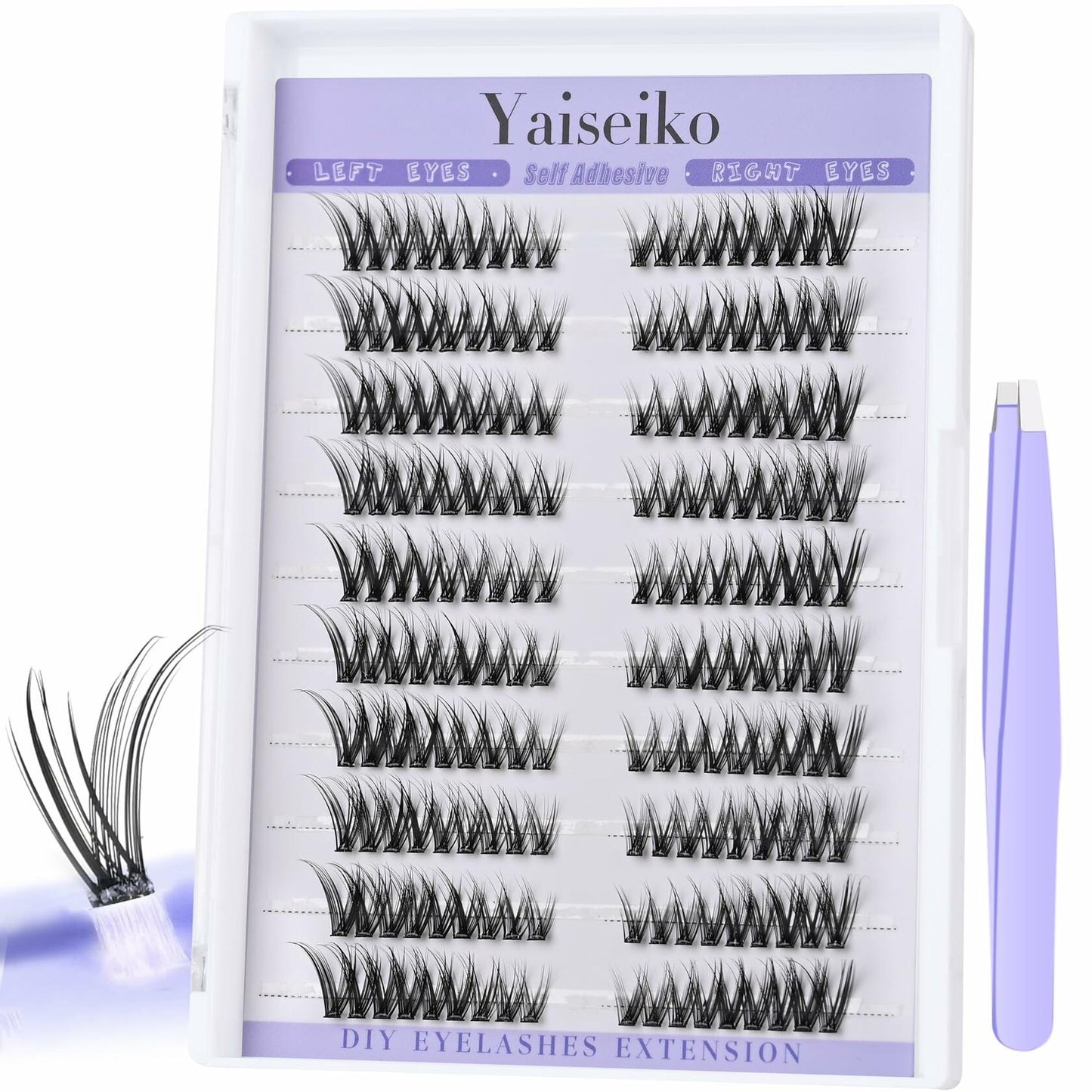Yaiseiko Self Adhesive Lash Clusters Wispy C Curl 8-17MM 180Pcs