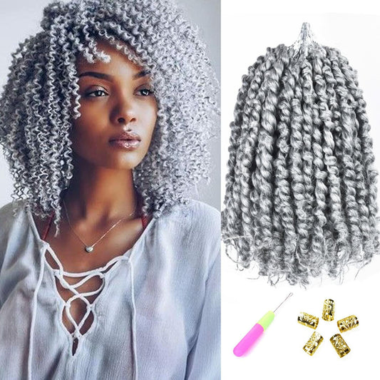 SUN LOCS 6 Inch Passion Twist Crochet Hair 8 Packs Pre-twisted 1B#
