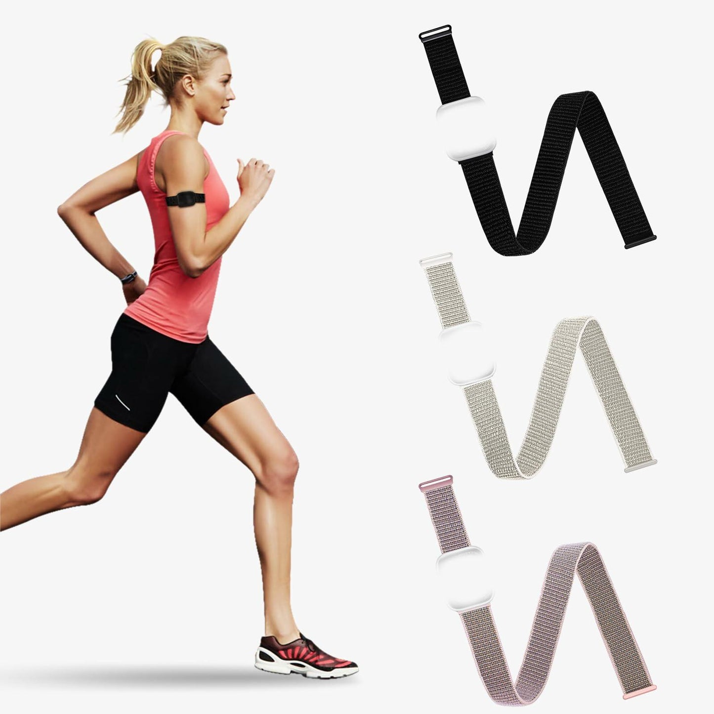 Zspoly 3 Pack Nylon Sport Ankle Arm Bands Apple Watch 38-49mm Pine Olive Cream