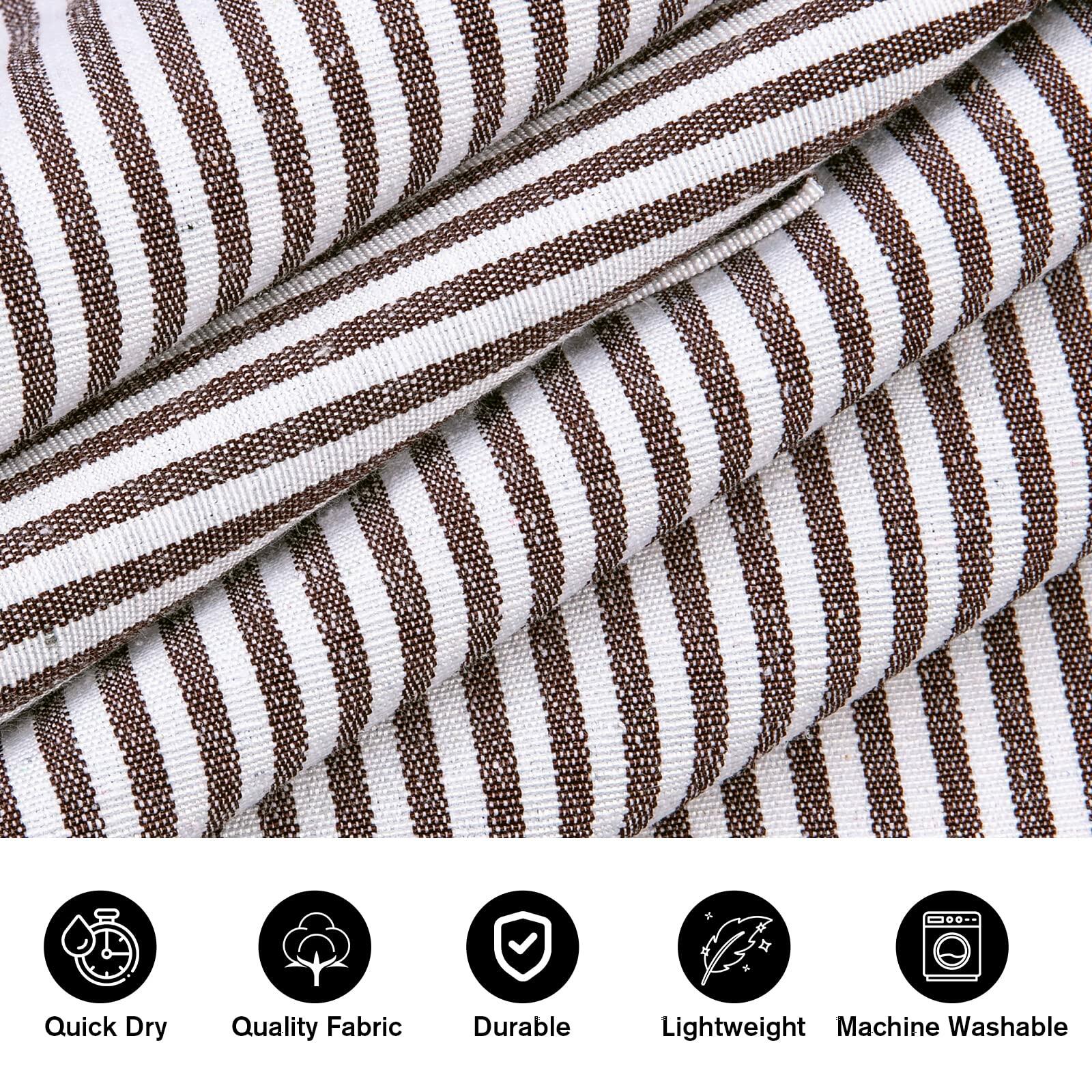 Jubatus 2 Pack Adjustable Kitchen Aprons with Pockets Black Brown Stripe 84x67cm