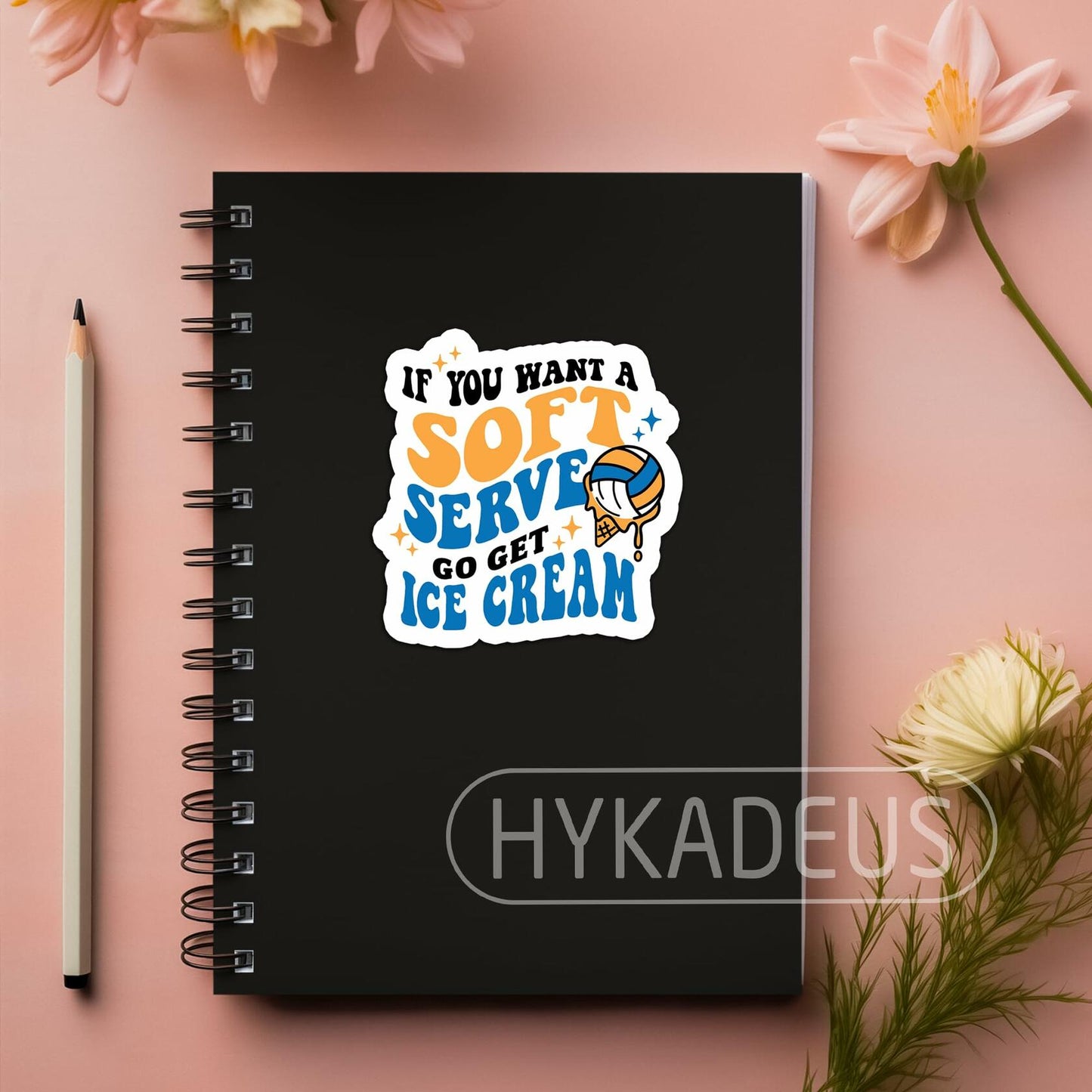 HYKADEUS Funny Volleyball Stickers Motivational Decal 3"x2.9" 3Pcs Vinyl
