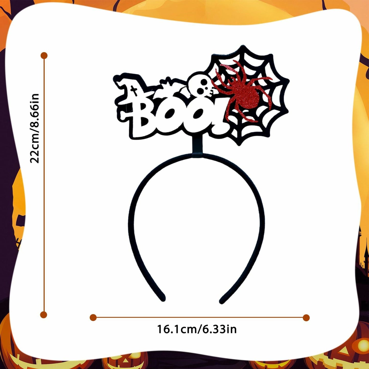 Qiexuxing Halloween Spider Headband 2-Pack Black Felt Fabric One Size