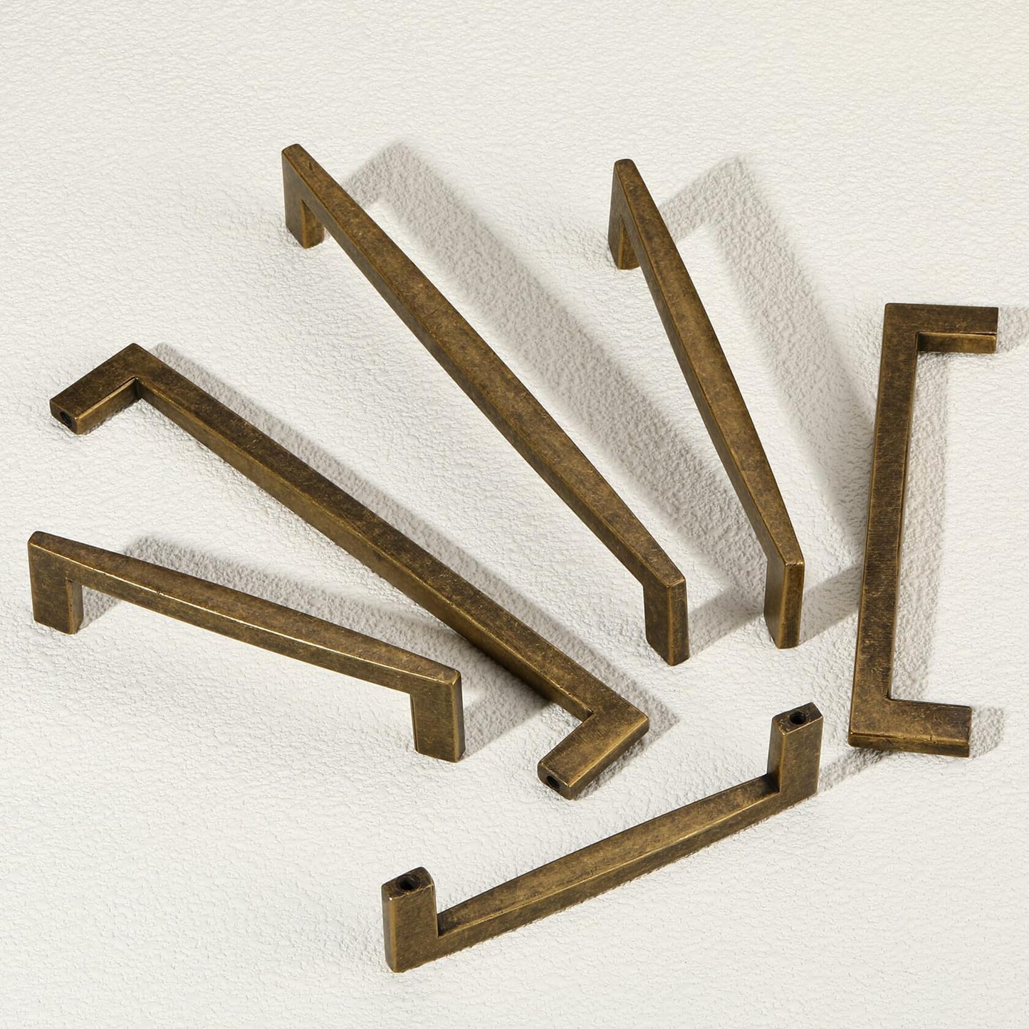 MARGUERASW 6 Pack 5 Inch Antique Brass Cabinet Pulls Zinc Vintage Style