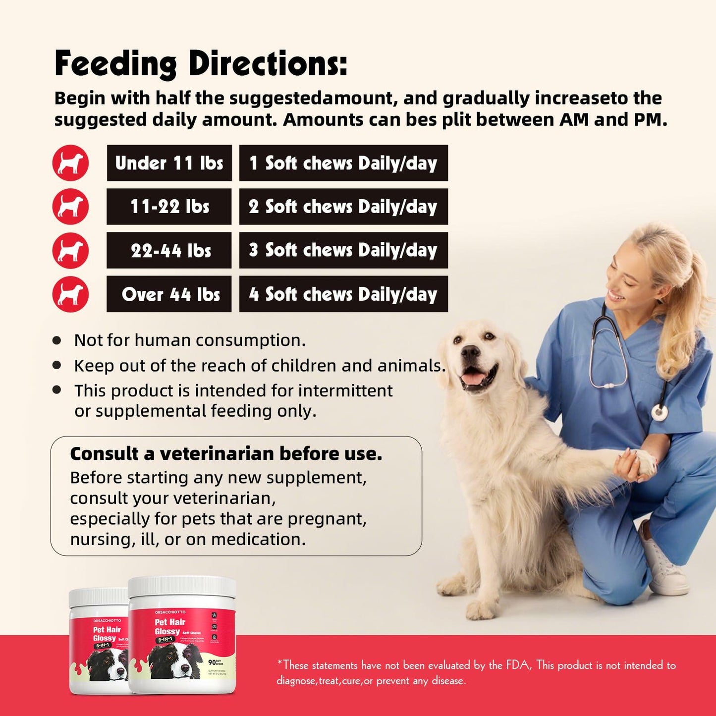 BestBy11/25 Orsacchiotto Collagen Dog Chews Beef Flavor 90 Count Itch Relief