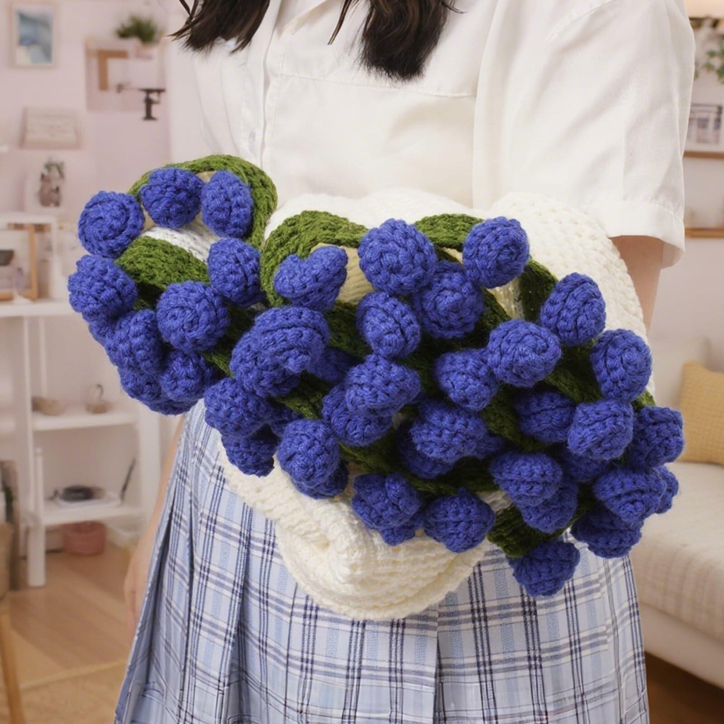 Harfirbe Lily of The Valley Bouquet Blanket Acrylic 39in Home Decor Gift