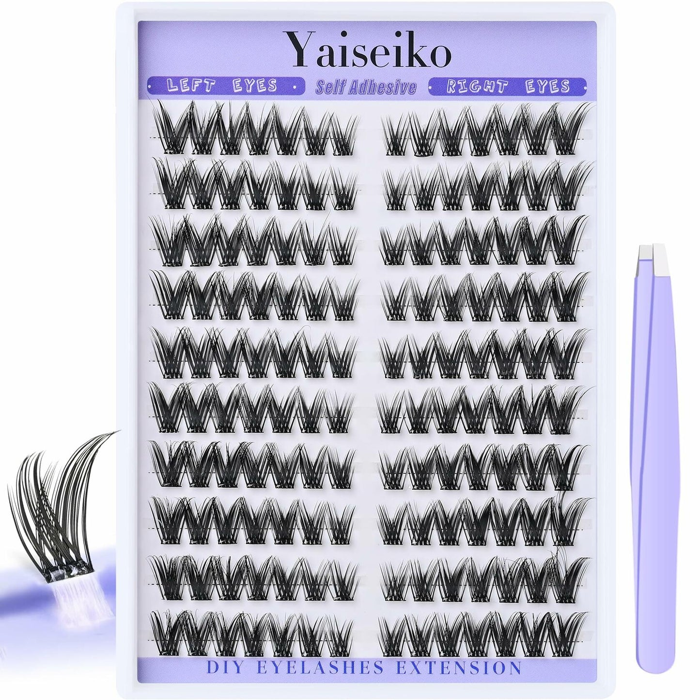 Yaiseiko Self Adhesive Lash Clusters Wispy C Curl 8-16MM 140Pcs