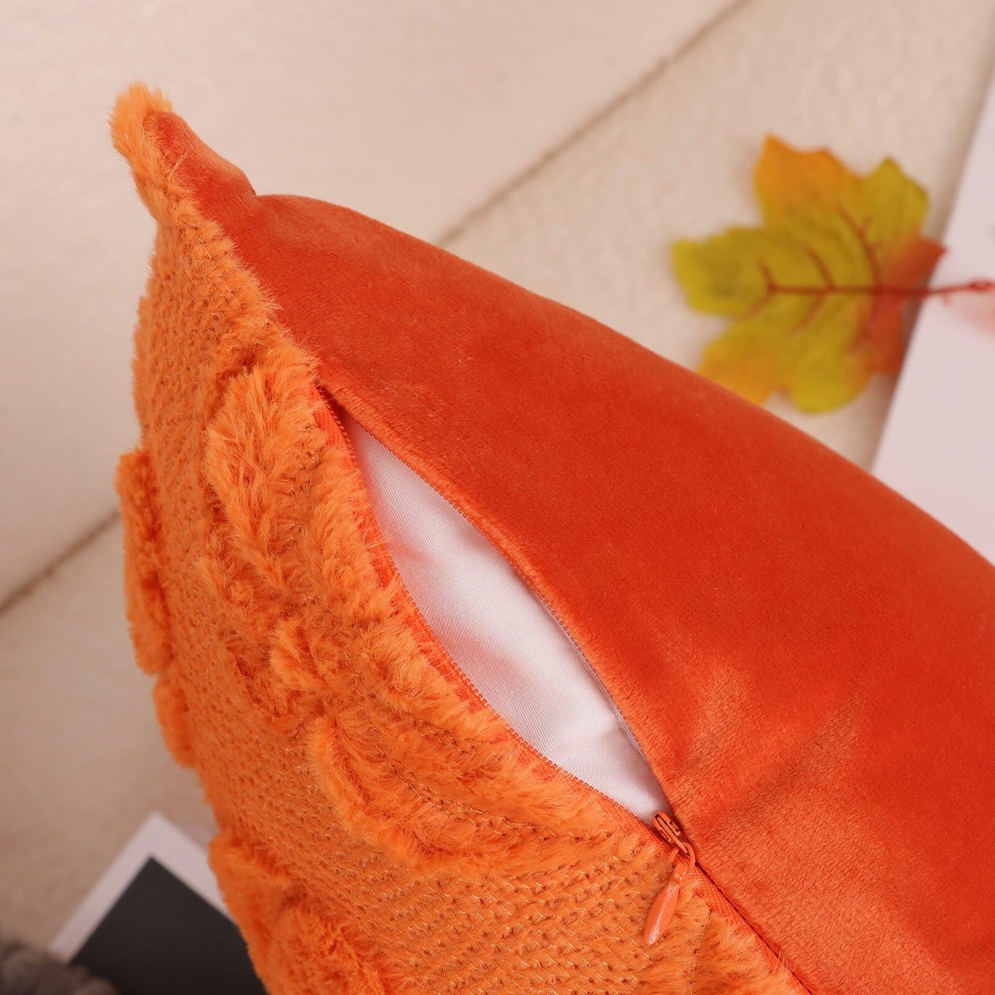 Hongsome Fall Pumpkin Decor Throw Pillow Covers 18x18in Set of 2 Orange