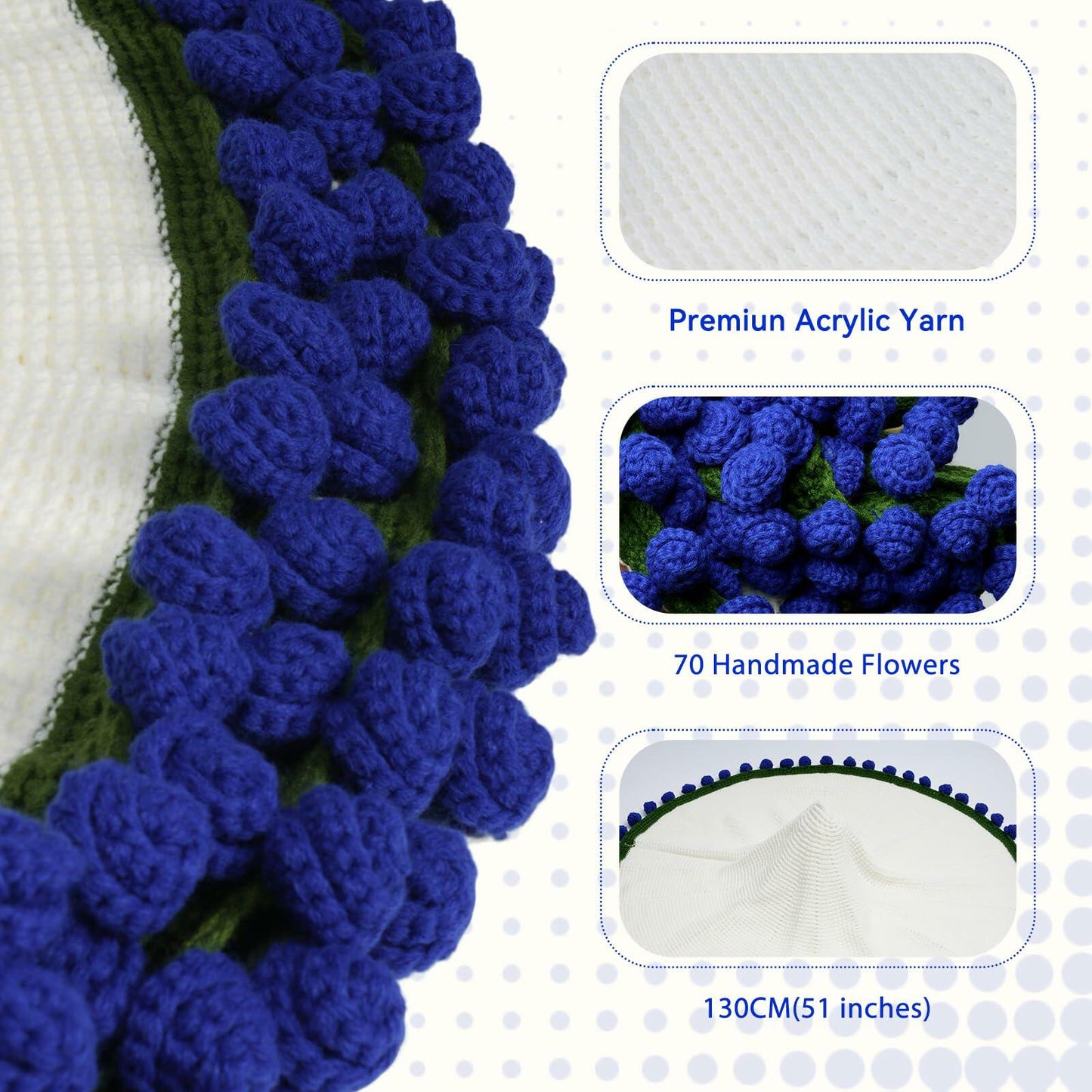 Harfirbe Lily of The Valley Bouquet Blanket Acrylic 39in Home Decor Gift