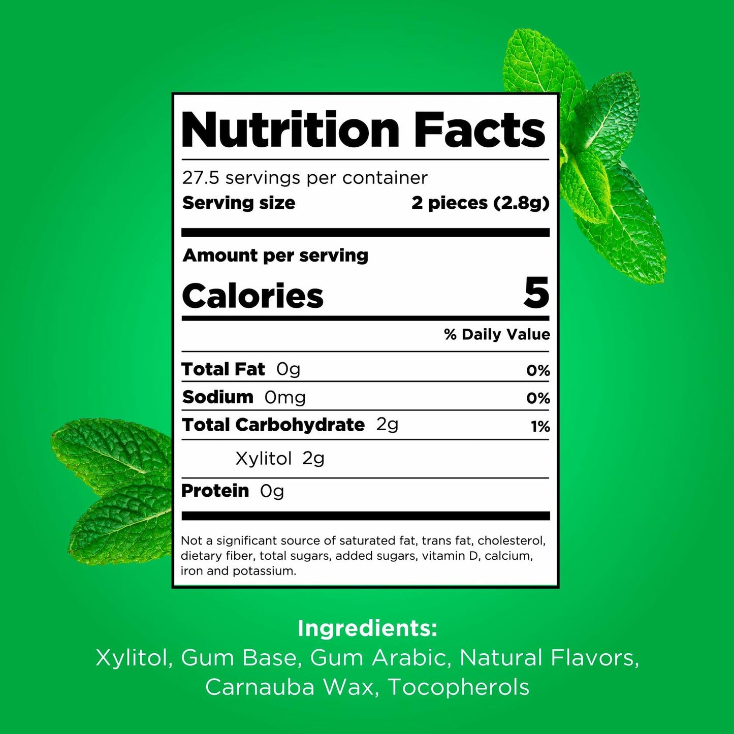 PUR Gum Aspartame Free 100% Xylitol Natural Spearmint 55pcs Pack of 3