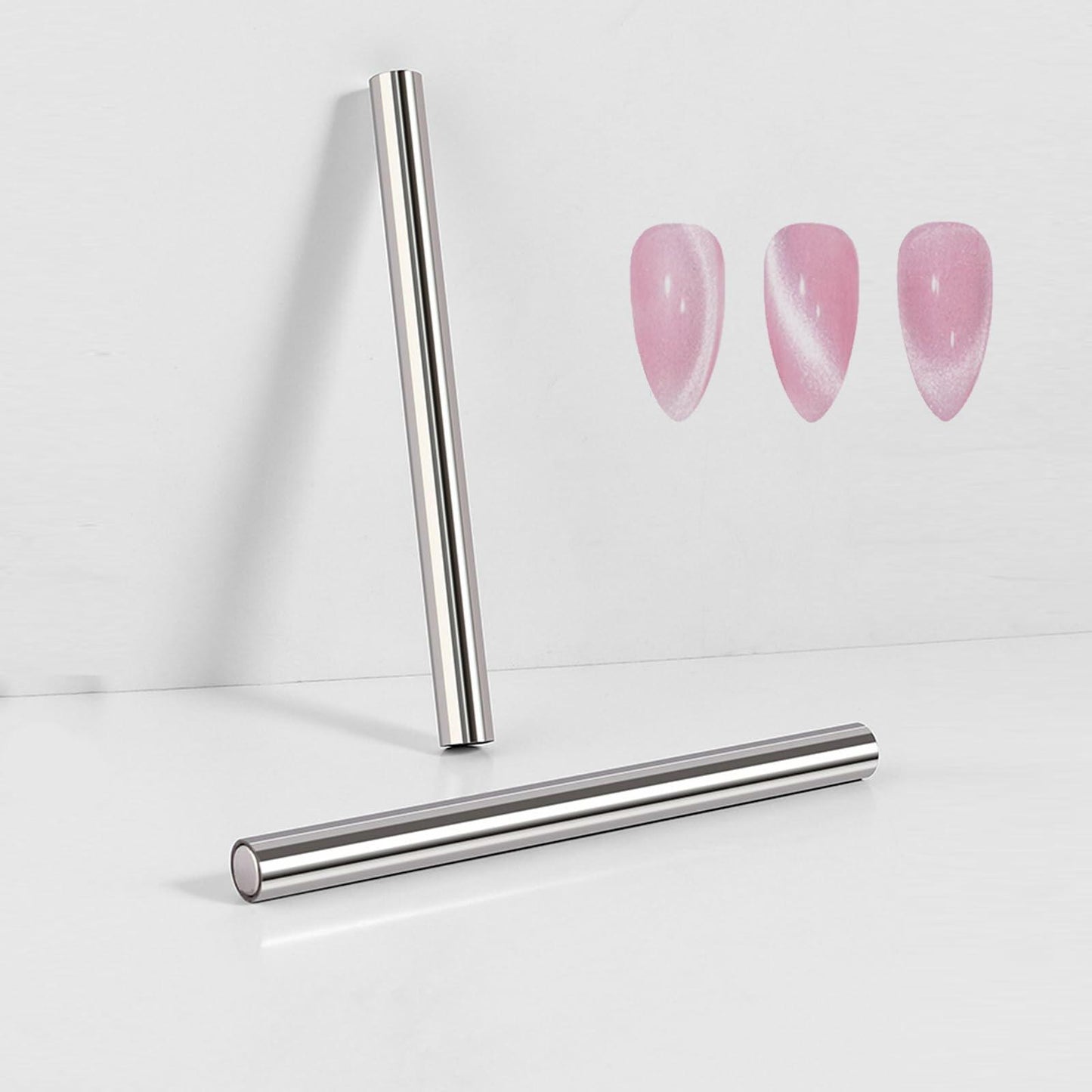 EVKILKJS 2PCS Cat Eye Magnet for Nails Silver Double-Head Nail Art Tool