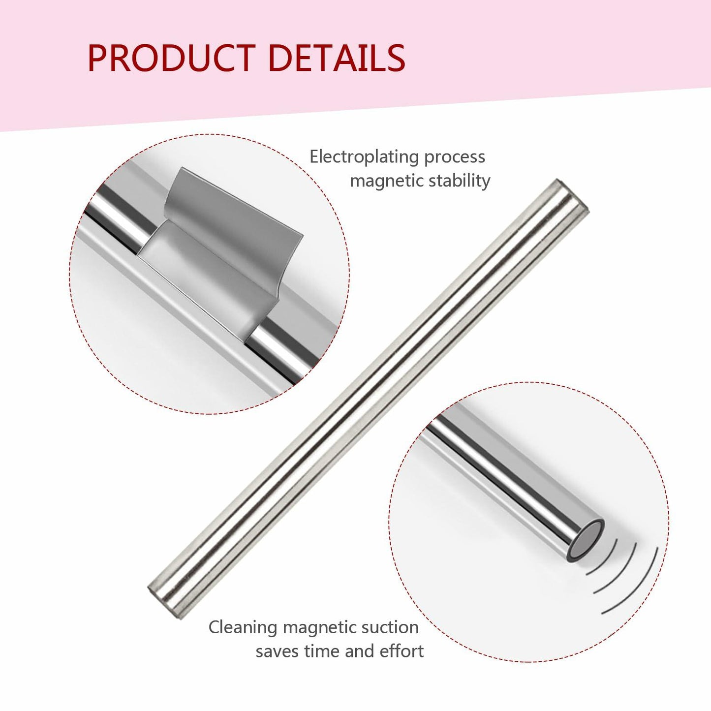 EVKILKJS 2PCS Cat Eye Magnet for Nails Silver Double-Head Nail Art Tool