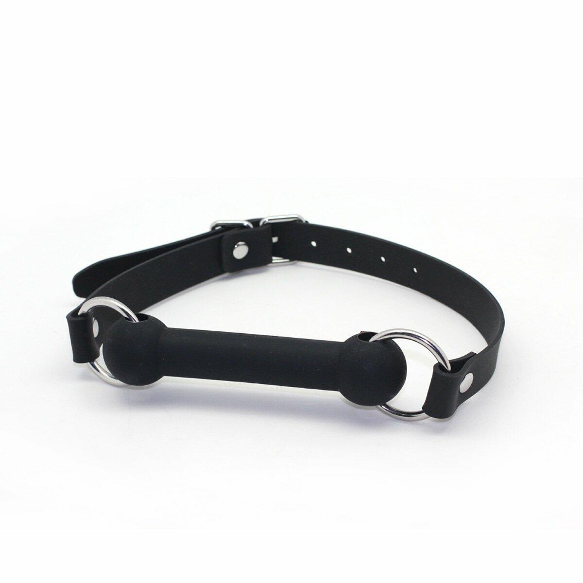 SMspade Sex Mouth Gag Bit Dog Bone Black BDSM Bondage Restraint