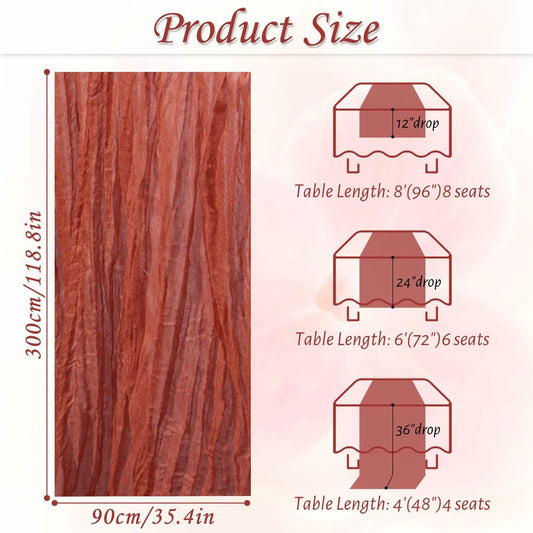 ZAGQIG Fall Table Runner Cheesecloth 10FT Boho Rustic Farmhouse Terracotta 1Pack