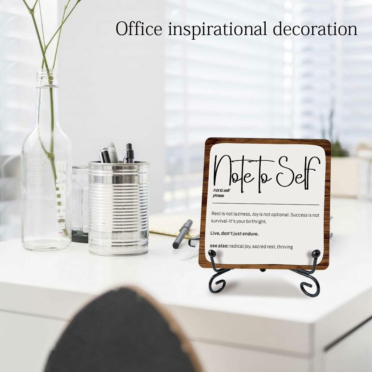 Ketsord Gossip Wood Plaque Note To Self Inspirational Quote 5x5 Minimalist