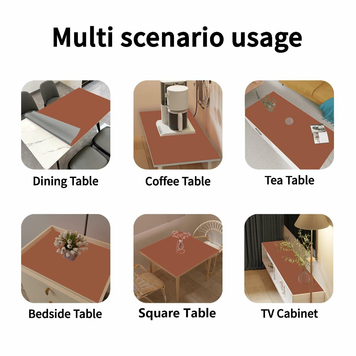 Zinkooat Leather Desk Mat 12x42in 1.8mm Thick Brown+Gray