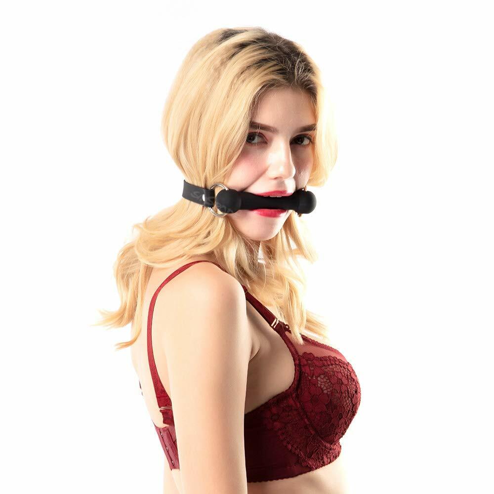 SMspade Sex Mouth Gag Bit Dog Bone Black BDSM Bondage Restraint