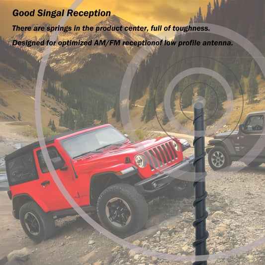 Universal 7" Car Radio Rubber Antenna AM/FM Roof or Side Mount with 9 Screws