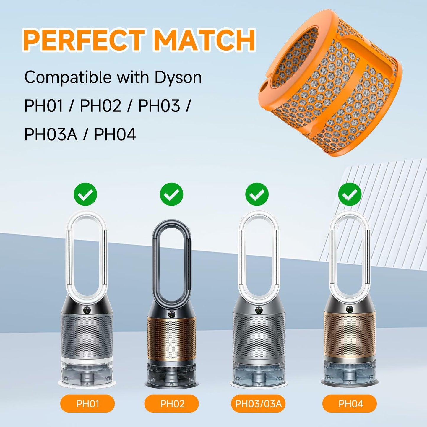 Hechuang PH01 Carbon Fiber Air Filter for Dyson PH01-PH04 Humidifier/Filter