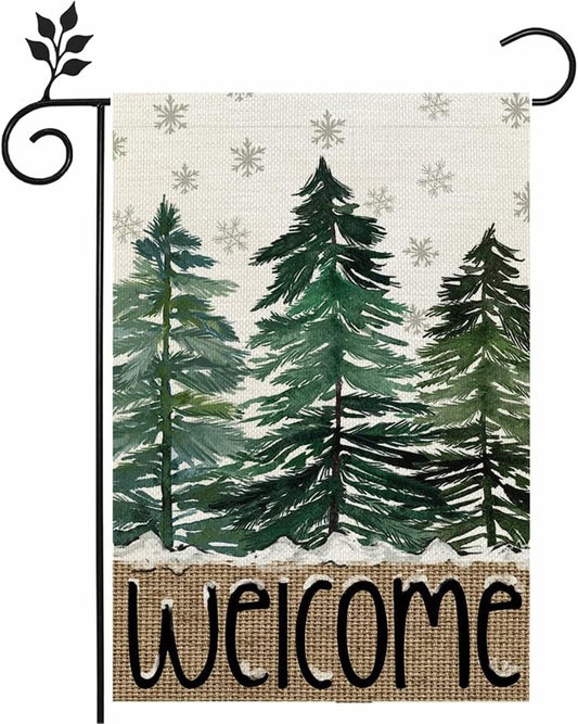 Merry Christmas Garden Flag 12x18" Double-Sided Xmas Winter Outdoor Decor