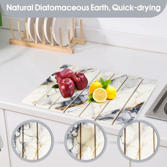 Sofort Stone Drying Mat 16x12" Black Gold Marble Quick-Dry Kitchen Counter