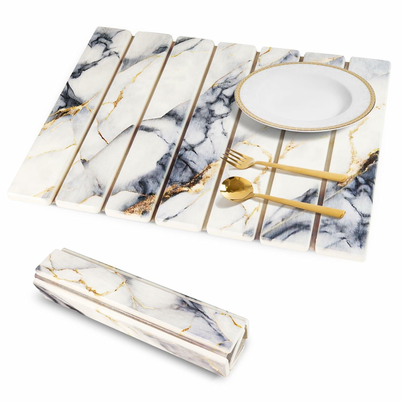 Sofort Stone Drying Mat 16x12" Black Gold Marble Quick-Dry Kitchen Counter