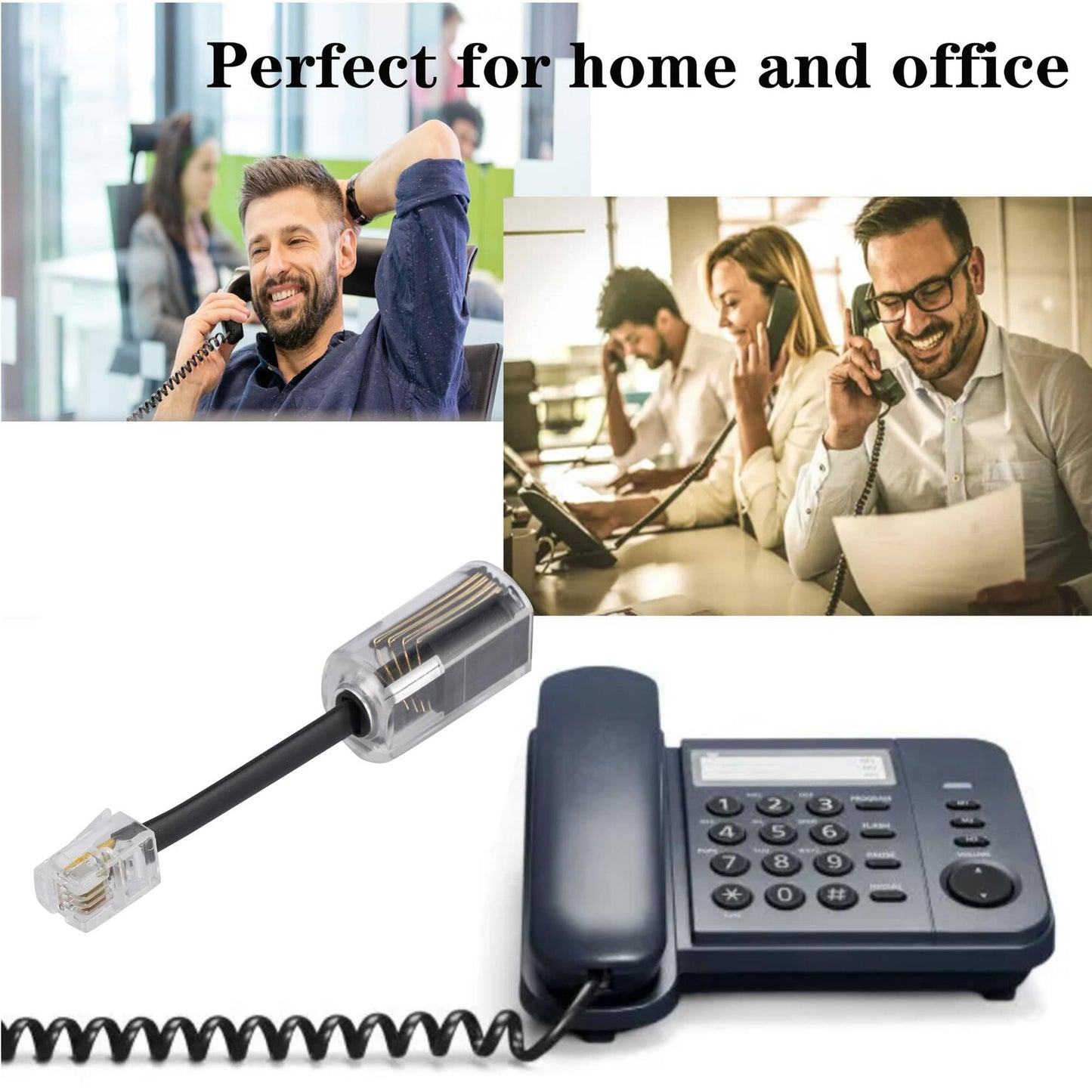 Ubramac RJ9 4P4C Telephone Handset Cord Coiled Wire 20 Pack 8ft/1.4ft