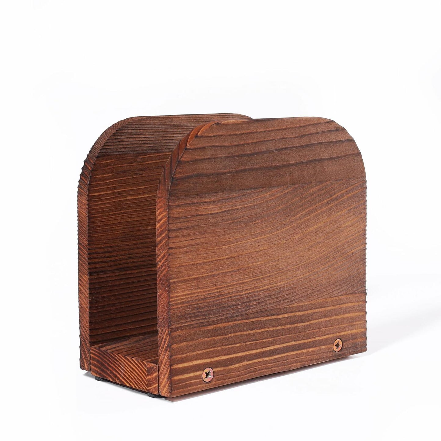 DEBETOOL Upright Wooden Napkin Holder Natural Rustic Tabletop Kitchen Decor