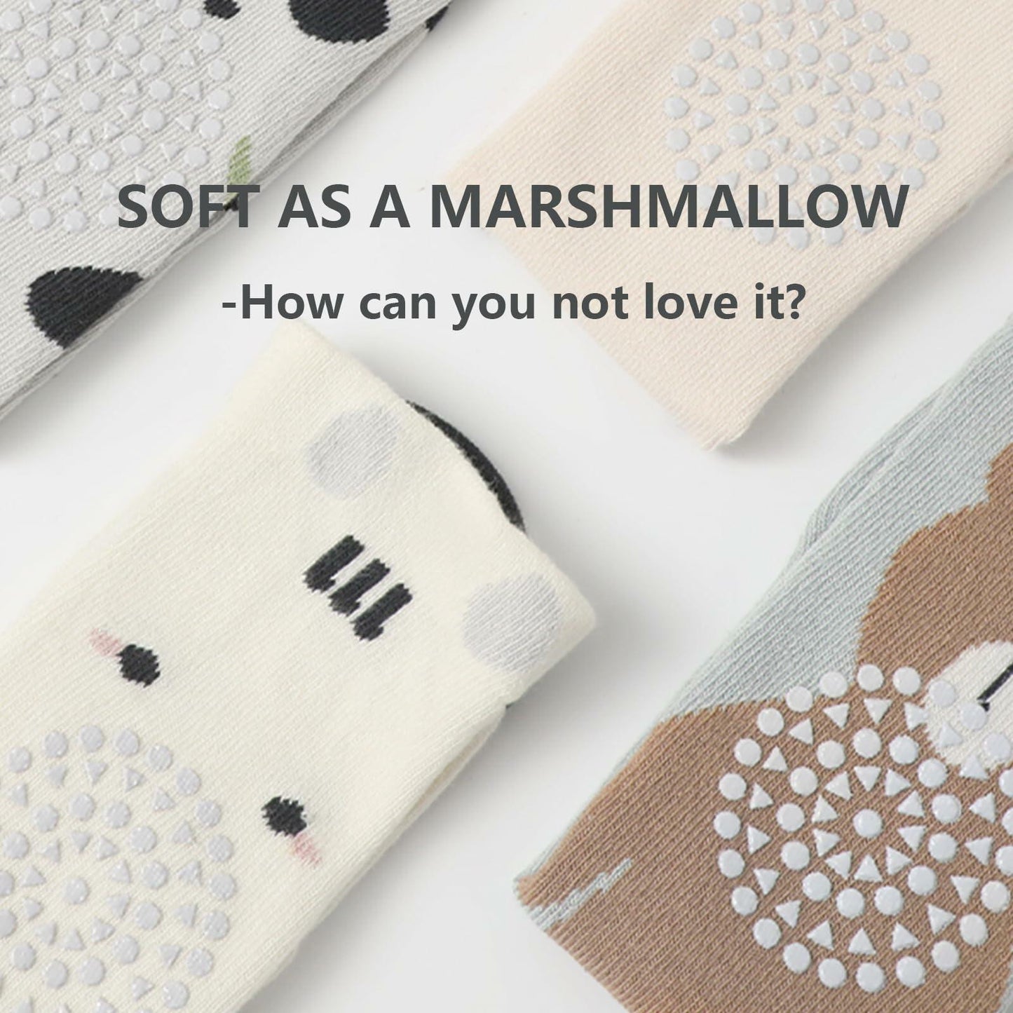 ISANPAN Baby Crawling Socks – Non-Slip Knee High, Animal Design, 1–3Y