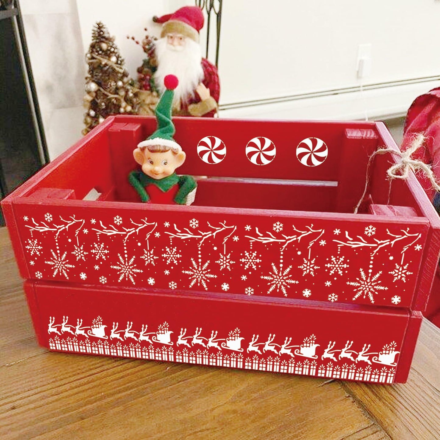 Christmas Craft Stencil Reusable Holiday Winter Painting Wood Glass