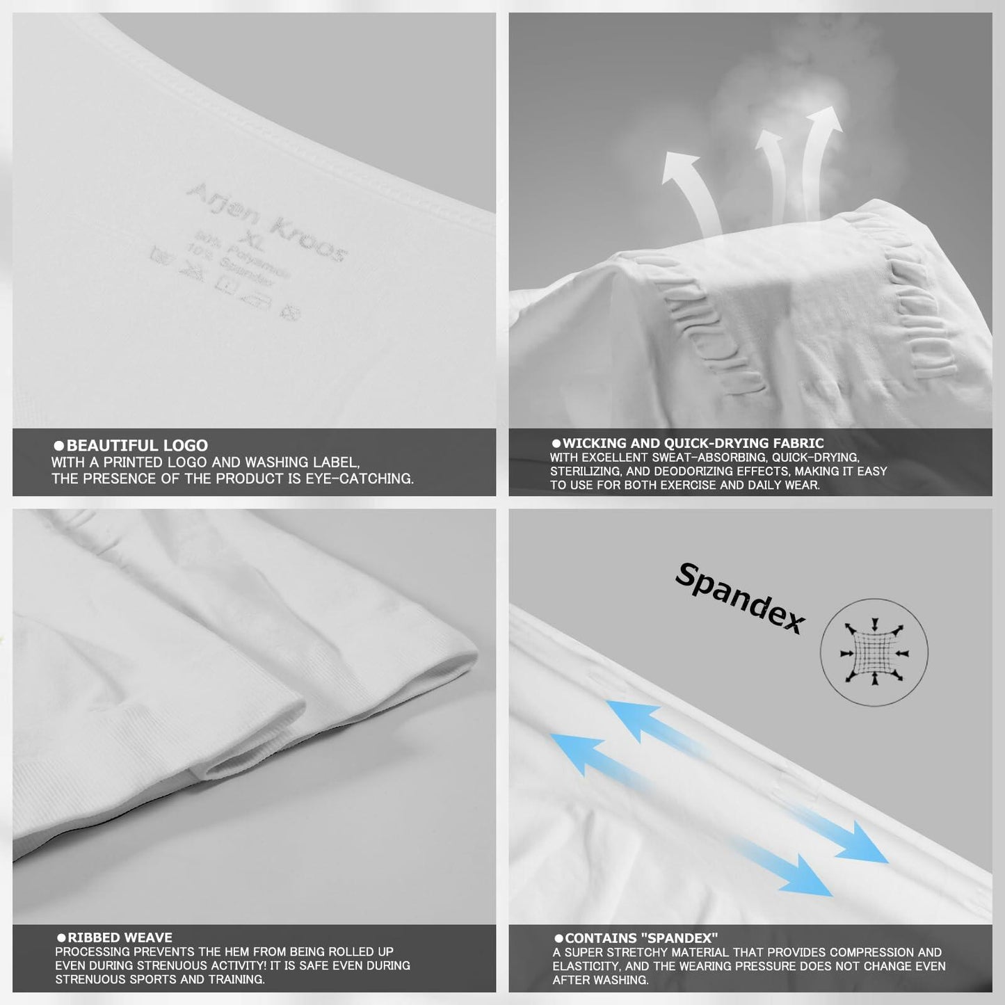 Casey Kevin Men’s Sleeveless Compression Shirt – White XL Body Shaper