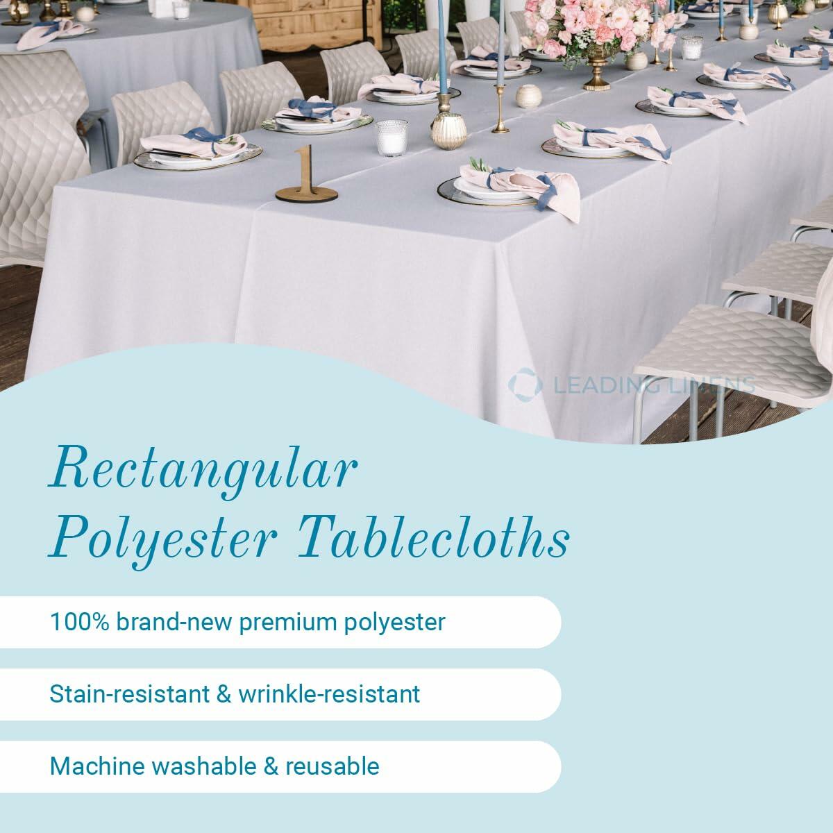 Leading Linens 2-Pack Black 60x126" Polyester Tablecloth – Washable & Durable