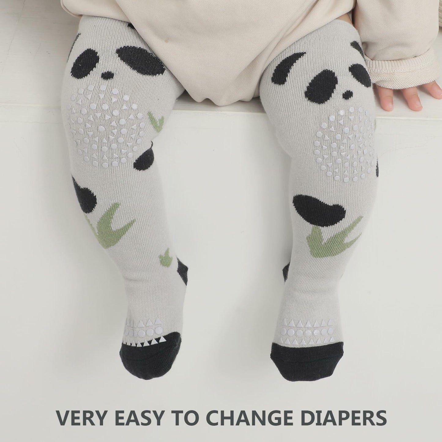 ISANPAN Baby Crawling Socks – Non-Slip Knee High, Animal Design, 1–3Y