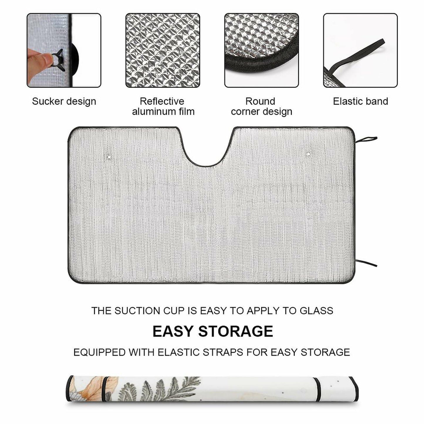 Butterfly Flower Car Windshield Sunshade UV Protector 55x30 Aesthetic