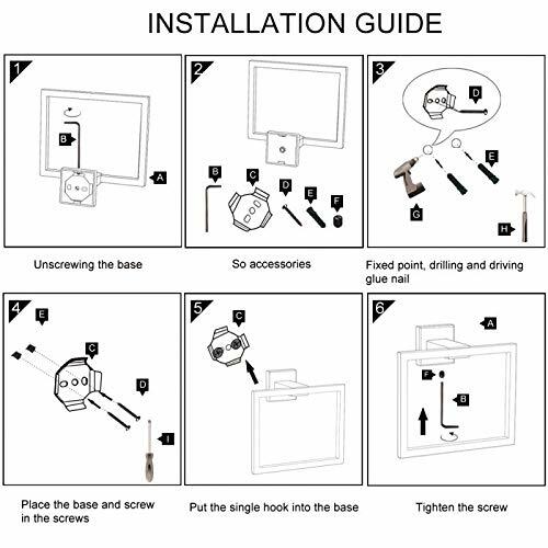 BEIGEEWY Stainless Steel Towel Ring – Wall Mount, Black, Heavy Duty