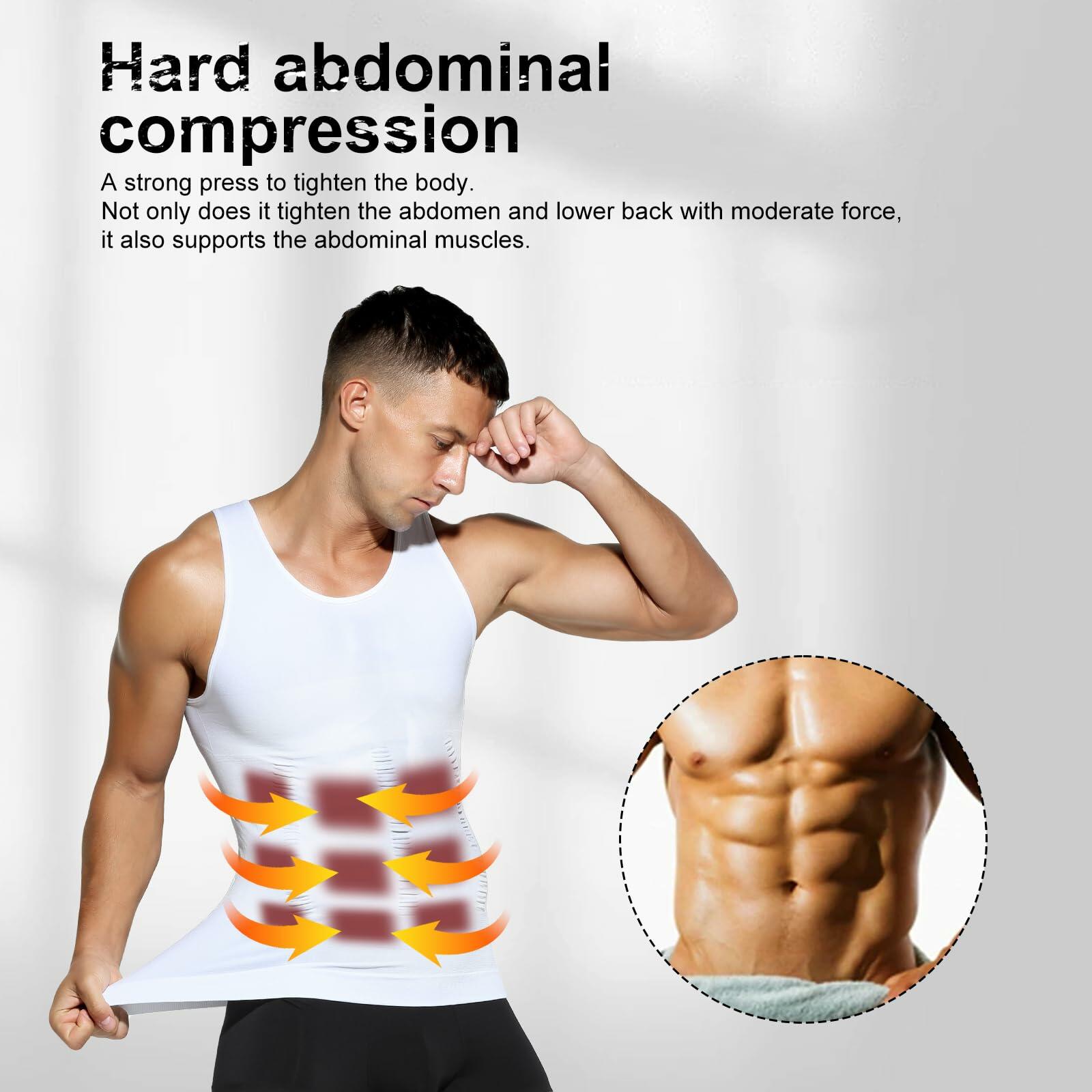 Casey Kevin Men’s Sleeveless Compression Shirt – White XL Body Shaper