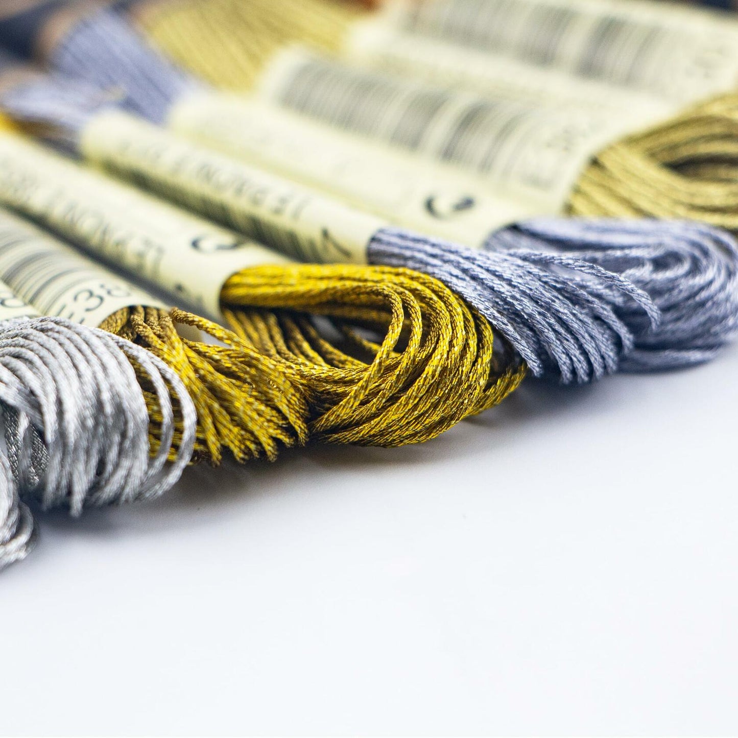 6 Skeins Metallic Grey Embroidery Thread Floss for Cross-Stitch Handcraft