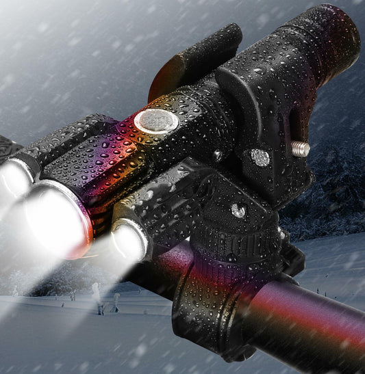 Funeedn Bike Light Set 5000LM – Front & Rear, USB, Waterproof, Black