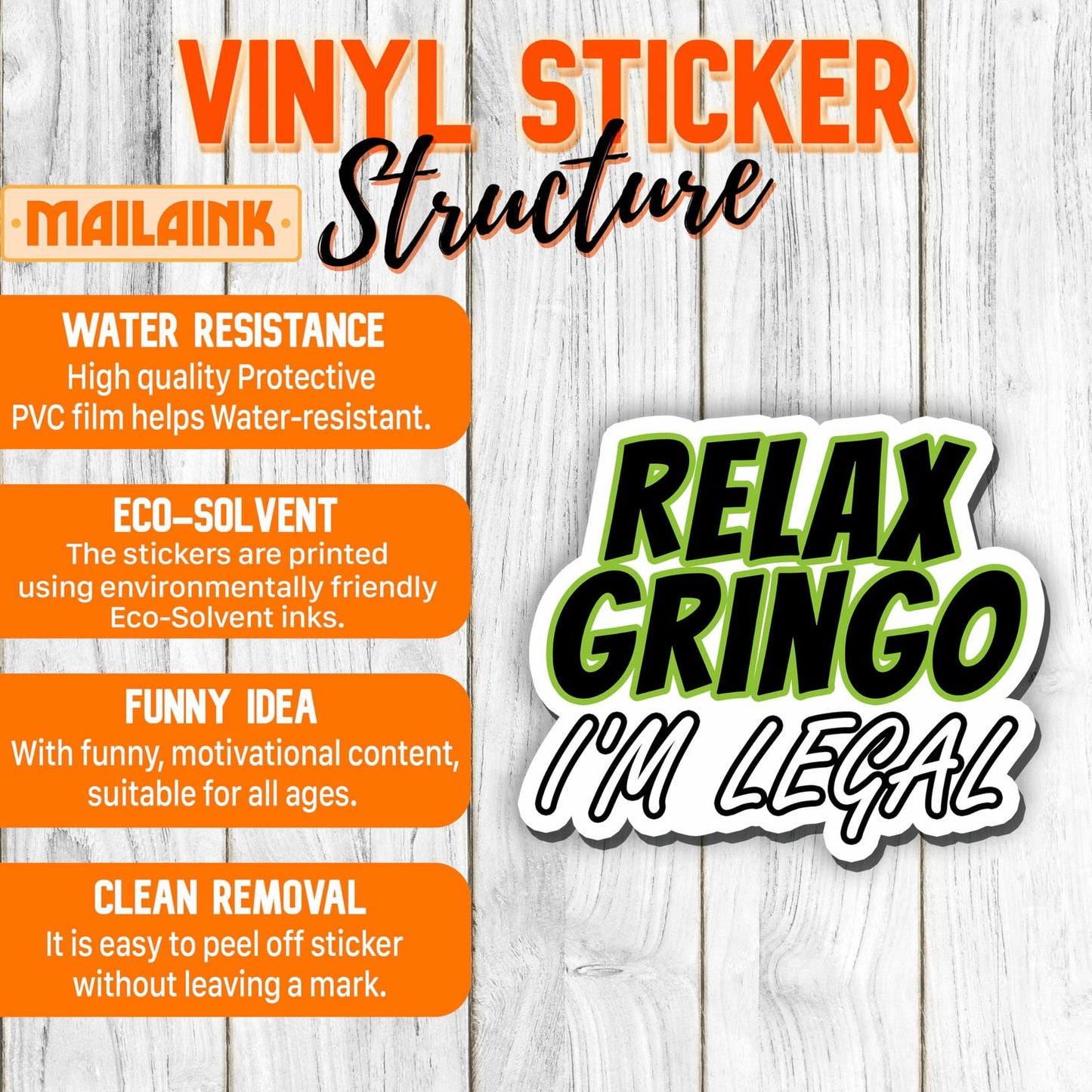 3Pcs Relax Gringo I’m Legal Stickers Hard Hat Blue Collar Vinyl 3in