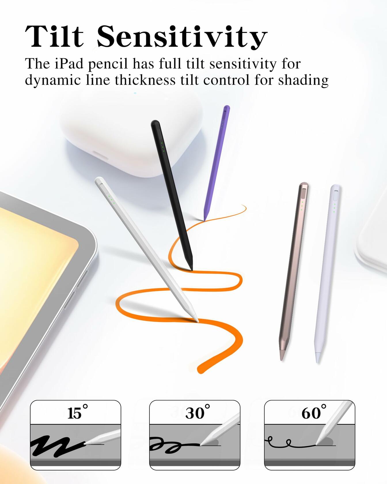 TOPXINKER iPad Stylus Pen Active Pencil Palm Rejection Tilt Sensitivity