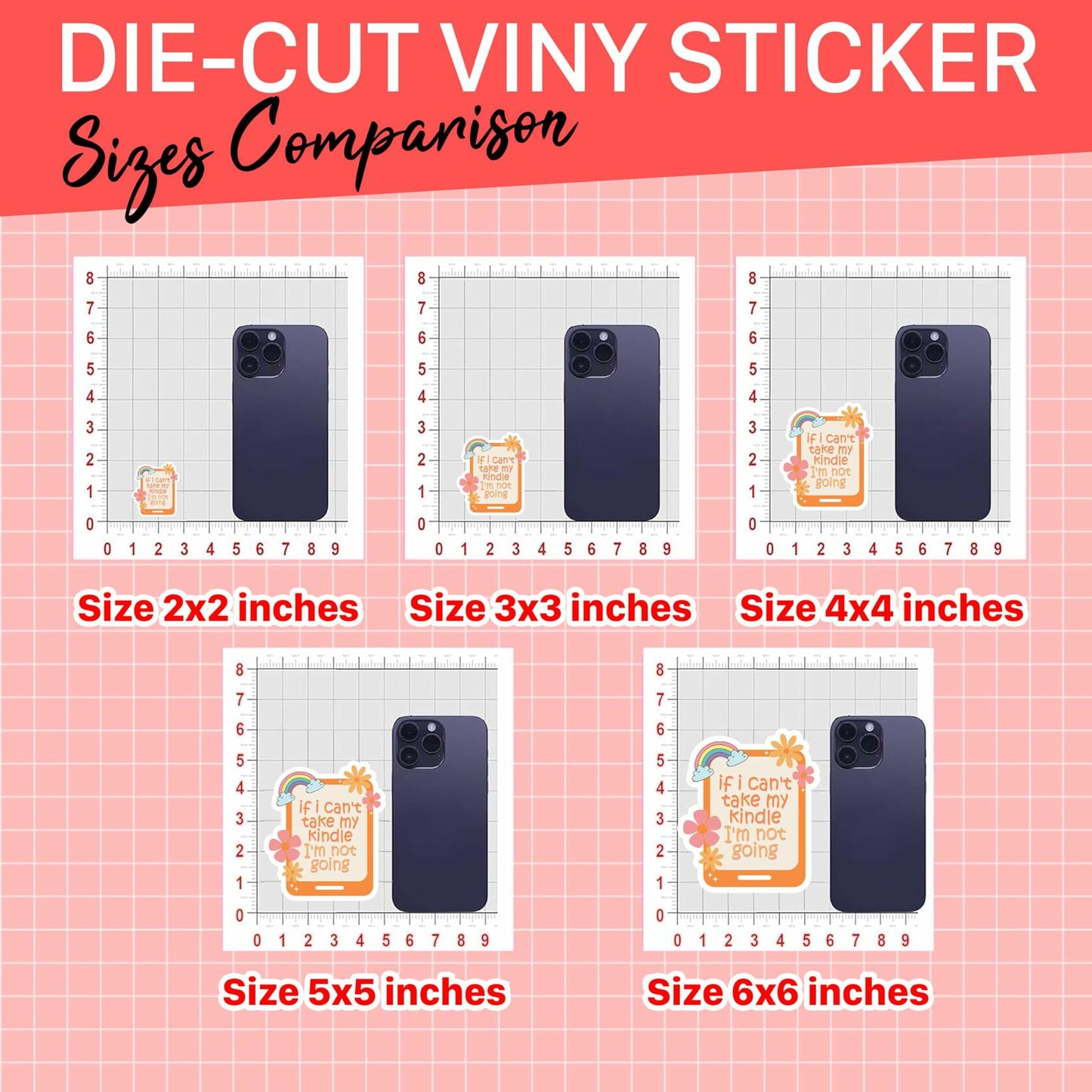 3Pcs If I Can’t Take My Kindle Stickers Bookish Reading Vinyl Decals 2in