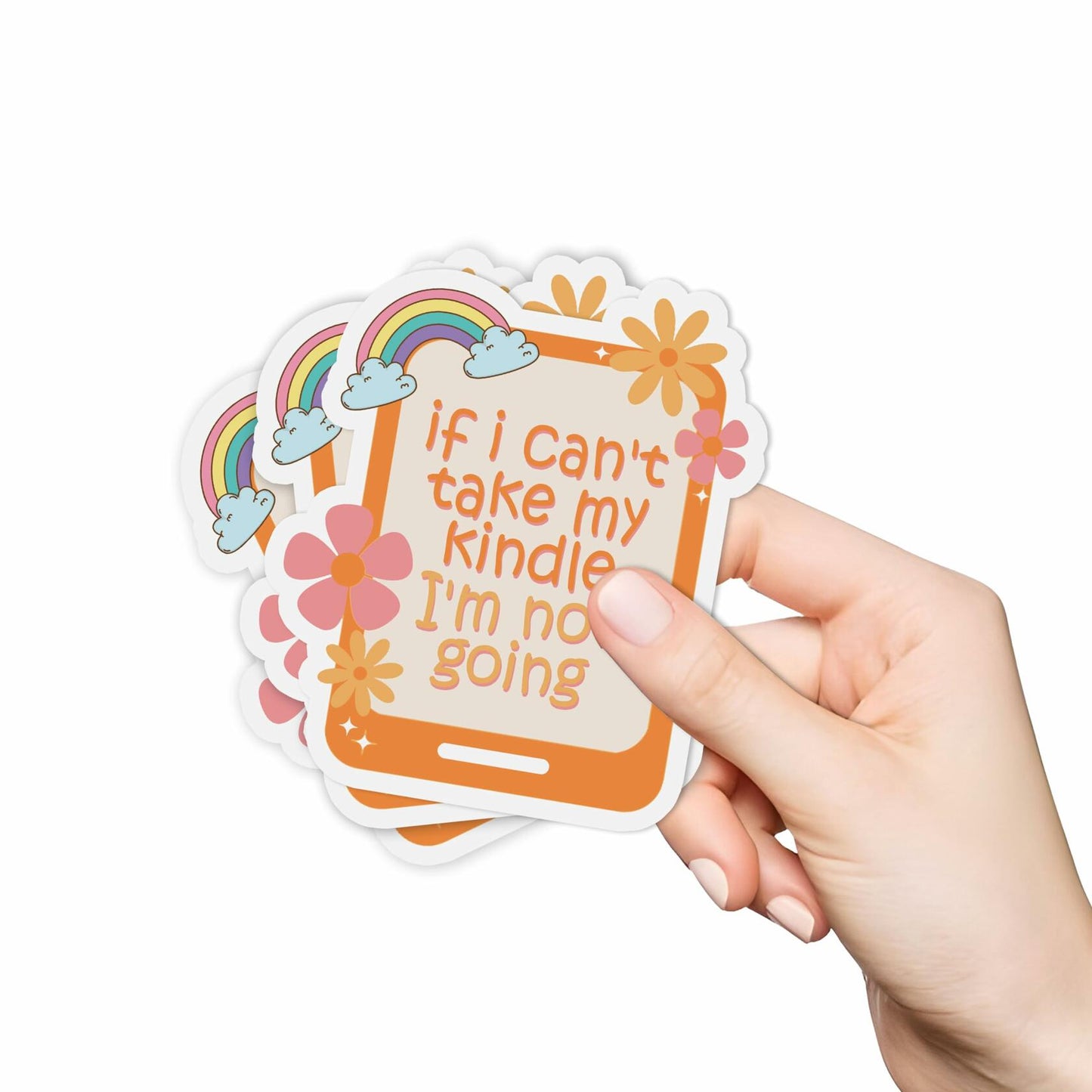 3Pcs If I Can’t Take My Kindle Stickers Bookish Reading Vinyl Decals 2in