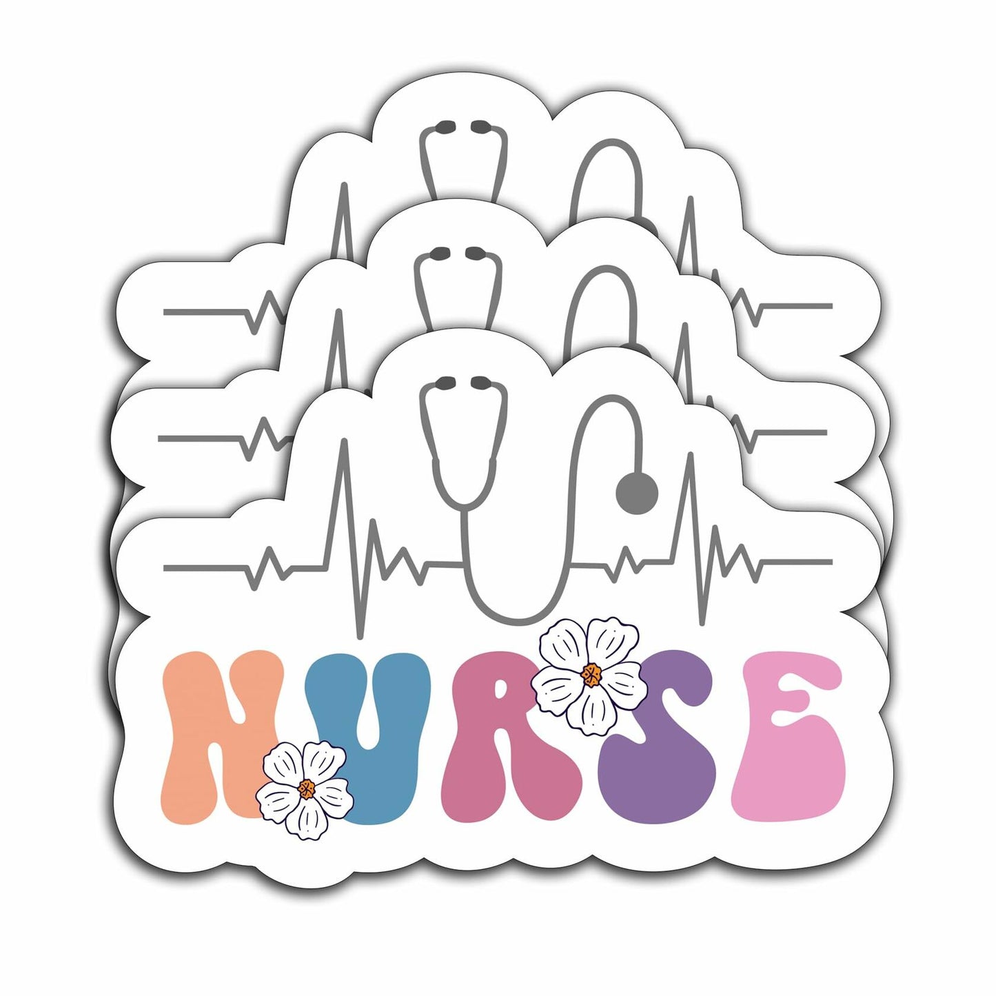 3Pcs Nurse Stickers Nursing Is a Work of Heart Waterproof Vinyl Decals