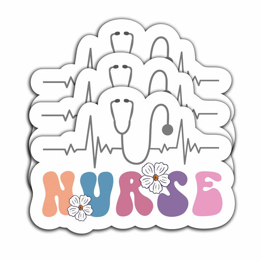 3Pcs Nurse Stickers Nursing Is a Work of Heart Waterproof Vinyl Decals