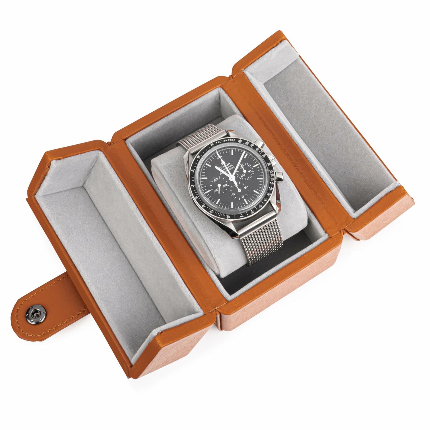 HOUSEOFHIGGINS Travel Watch Case Vegan Leather Fits Up to 42mm Watches