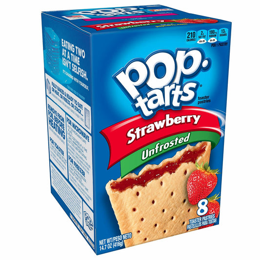 Pop-Tarts Unfrosted Strawberry Toaster Pastries 8-Count 14.7oz Exp. JUN/30
